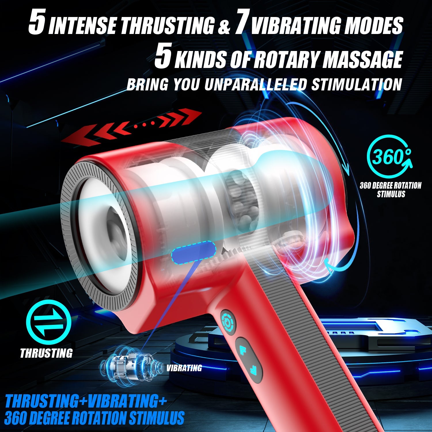 Dream Horse Thunder God Airplane Cup Men's Telescopic Rotation Multi frequency Vibration Massage Masturbation Adult Sex Products